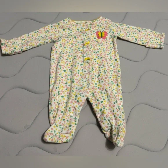 Carter's Floral Footie with Butterfly Accent - Picture 2 of 6